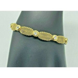 DEL Signed 925 Sterling Gold Plated Bracelet